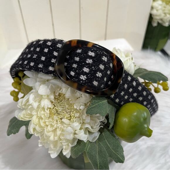 NEW J. Crew Wool Tie Belt 1” Thin Adjustable Waist Belt S/M Charcoal + Grey NWOT - Picture 1 of 16